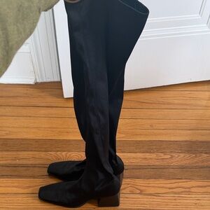 Mango Size 38 Black Over the Knee Sock Boots